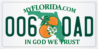 FL license plate 0060AD