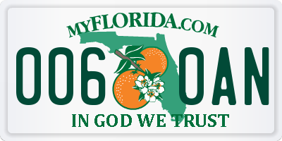 FL license plate 0060AN