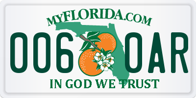FL license plate 0060AR