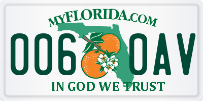 FL license plate 0060AV
