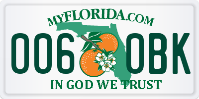FL license plate 0060BK