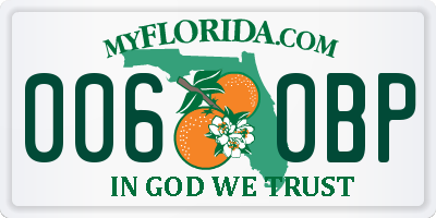 FL license plate 0060BP