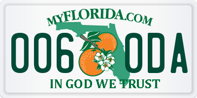 FL license plate 0060DA
