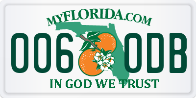 FL license plate 0060DB