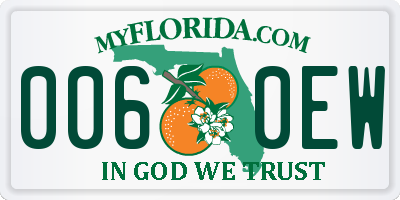 FL license plate 0060EW