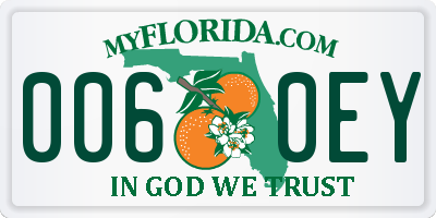 FL license plate 0060EY