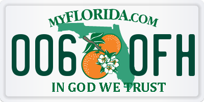 FL license plate 0060FH