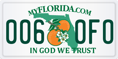 FL license plate 0060FO