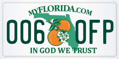 FL license plate 0060FP
