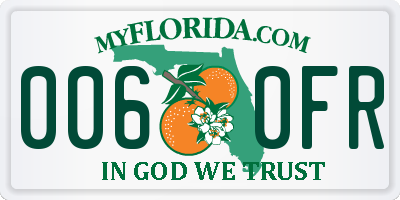 FL license plate 0060FR