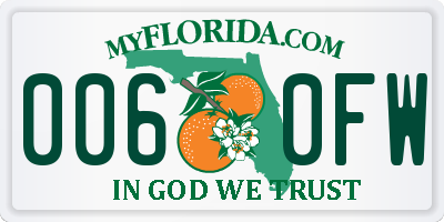 FL license plate 0060FW