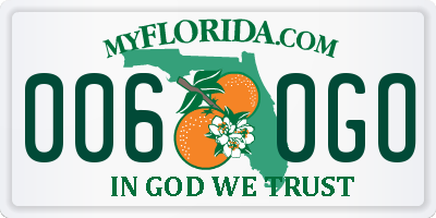 FL license plate 0060GO