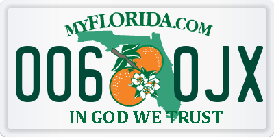 FL license plate 0060JX