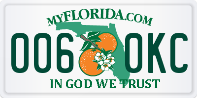 FL license plate 0060KC