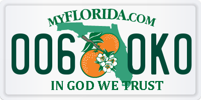 FL license plate 0060KO