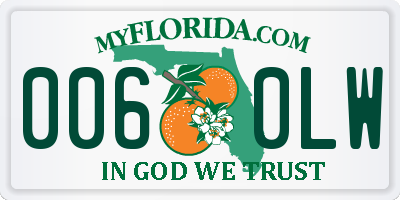 FL license plate 0060LW