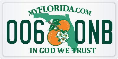 FL license plate 0060NB