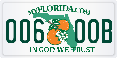 FL license plate 0060OB