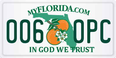 FL license plate 0060PC