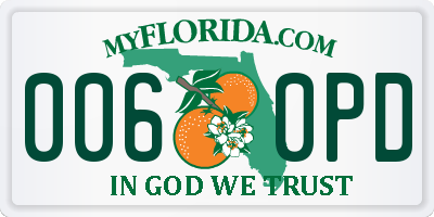 FL license plate 0060PD