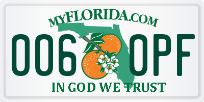 FL license plate 0060PF