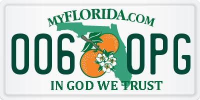 FL license plate 0060PG