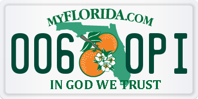 FL license plate 0060PI