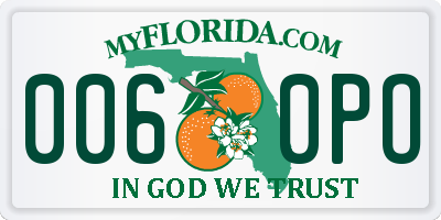 FL license plate 0060PO