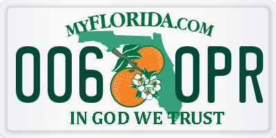 FL license plate 0060PR