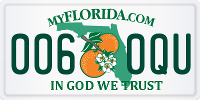 FL license plate 0060QU