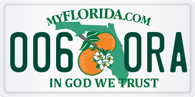 FL license plate 0060RA