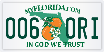 FL license plate 0060RI