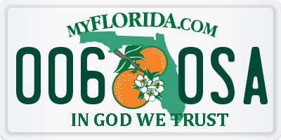 FL license plate 0060SA
