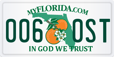 FL license plate 0060ST