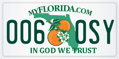 FL license plate 0060SY
