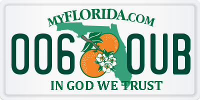 FL license plate 0060UB