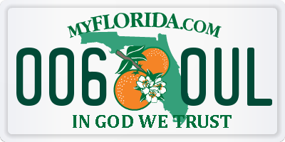 FL license plate 0060UL