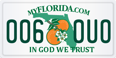 FL license plate 0060UO