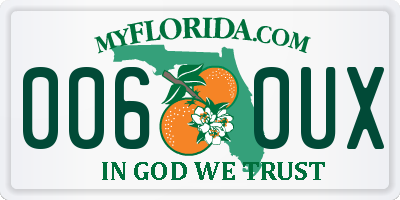 FL license plate 0060UX