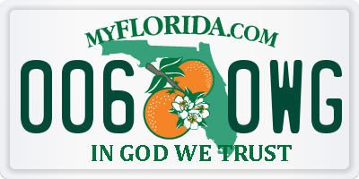 FL license plate 0060WG