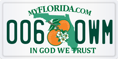 FL license plate 0060WM