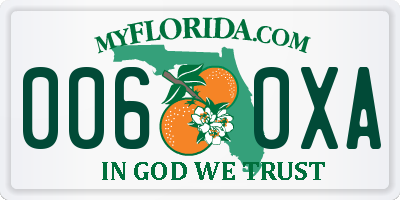 FL license plate 0060XA