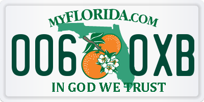 FL license plate 0060XB