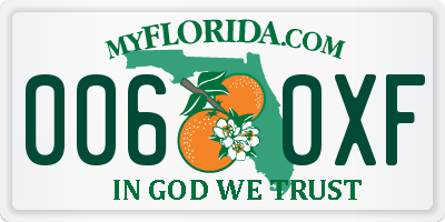 FL license plate 0060XF