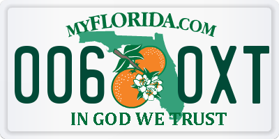 FL license plate 0060XT