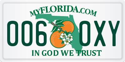FL license plate 0060XY