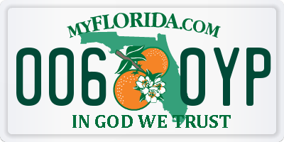 FL license plate 0060YP