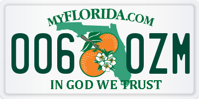 FL license plate 0060ZM