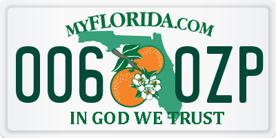 FL license plate 0060ZP