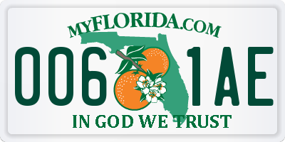 FL license plate 0061AE